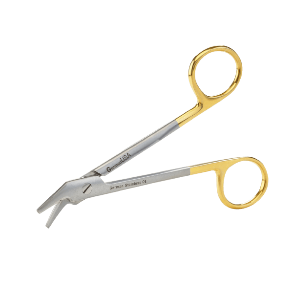 Wire Cutting Scissors 4 3/4" Angled With Notch Tungsten Carbide