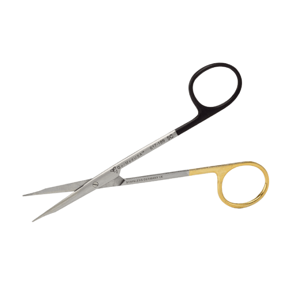 Steven's Tenotomy Scissors Tungsten Carbide Straight Super Sharp Gold Rings and Shanks