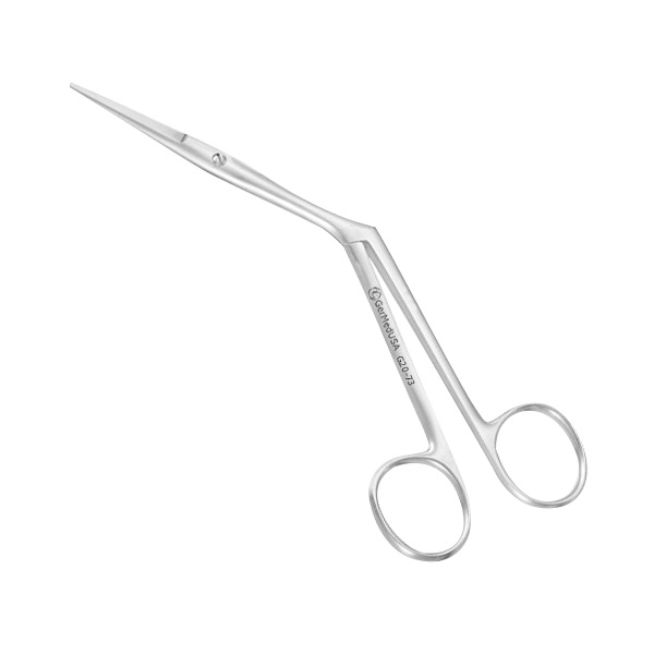 Heymann Nasal Scissors 6 3/4" Angled on Side - Round Blades