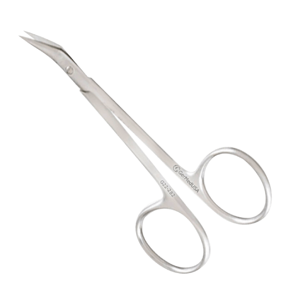 Biro Dermal Naevus Scissors Angled on Flat with Sharp Edge 4"